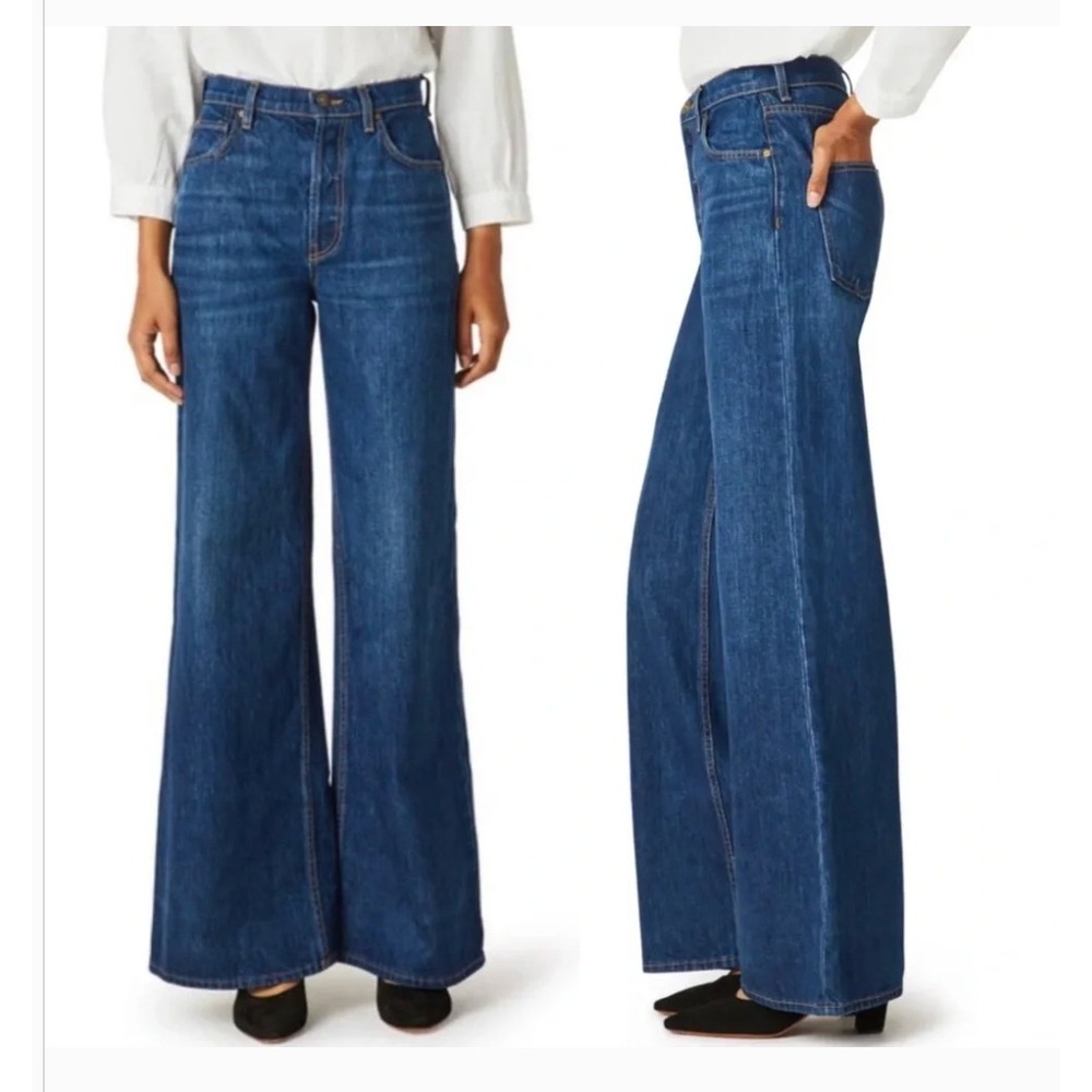 Hudson Nora High Rise Wide Leg Jeans Medium Wash 100% Cotton Size 27